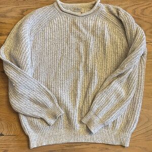 L.L. Bean Light Cream Roll Neck Ribbed Sweater